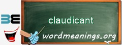 WordMeaning blackboard for claudicant